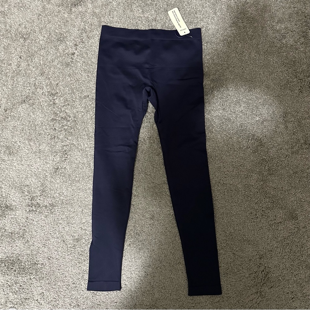 NWT Shapermint Essentials Seamless Comfort Mid-Waist Shaping Leggings Navy-med